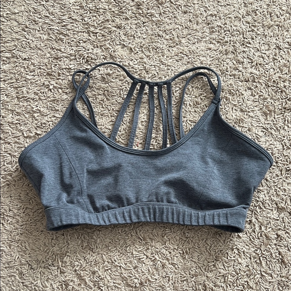 JustFab Charcoal Strappy Sports Bra